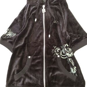 BCBG Black Short Sleeve Zip Up